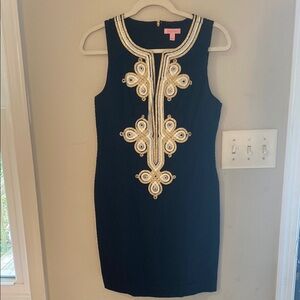 Elegant Black and Gold Embellished Dress